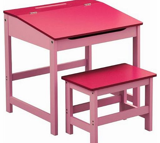 CHILDRENS PINK DESK AND CHAIR SET