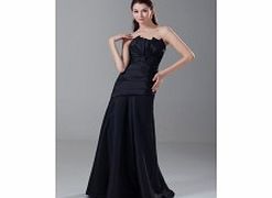 Strapless Backless Dropped Pleat