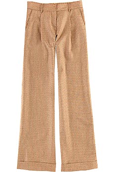 Striped wool wide pants