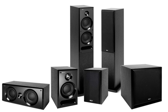 KEF AV 5 Speaker Pack - Black Ash Speakers Only