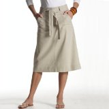 Promod Mid-calf length linen/cotton mix skirt, flared cut beige 014