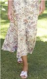 Penny Plain - Cream 14long Floral Swirl Skirt