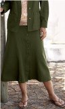 Promod Penny Plain - Olive 10short Tencel Skirt