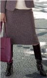 Promod Penny Plain - Purple 10long Wool Check Skirt