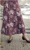 Promod Penny Plain - Purple 18 Leaf Print Skirt