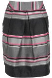 Promod PRINCIPLES - Pink And Grey Stripe Tulip Skirt - Grey - Size 12