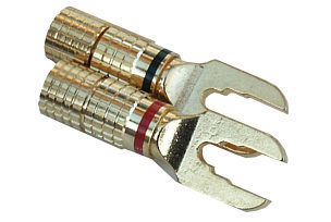 Speaker Cable Spade Terminal - Gold Plated - Red
