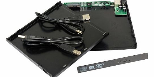 Prosteruk USB to Sata External Caddy Case Enclosure for Laptop DVD drive