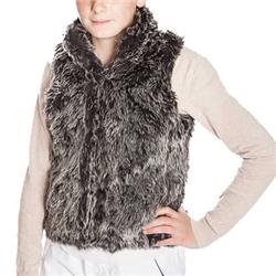 Girls Kotka Jr Fur Gilet - True Black