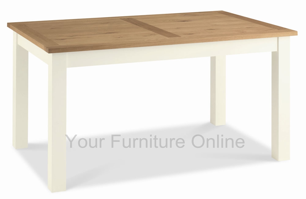 Two Tone 6 Seater Fixed Dining Table