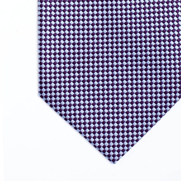 Blue & Lilac Dice Woven Silk Tie