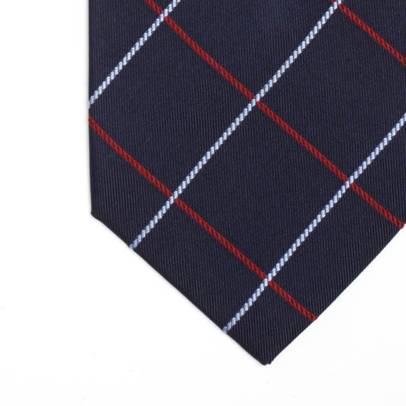 Blue & Red Rochdale Check Woven Silk Tie