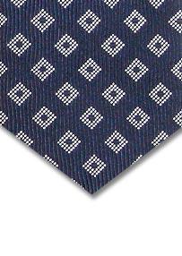 Prowse and Hargood Navy & White Squares Handmade Woven Tie