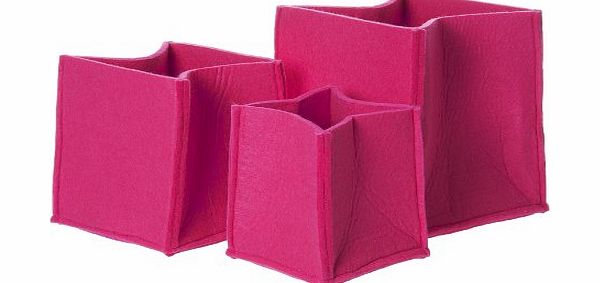 PT Mellow Felted Storage Baskets, Raspberry Pink
