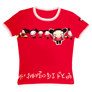 Pucca At Play Womens Embroidered and Printed T Shirt
