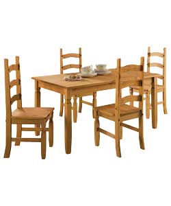 Puerto Rico Pine Dining Table and 4 Chairs