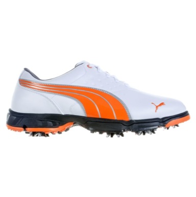 Puma Amp Sport Golf Shoes White/Vibrant Orange