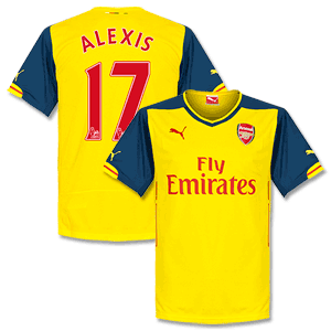Arsenal Away Alexis No.17 Shirt 2014 2015 (PS