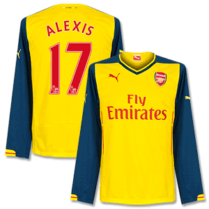 Arsenal Away L/S Alexis No.17 Shirt 2014 2015