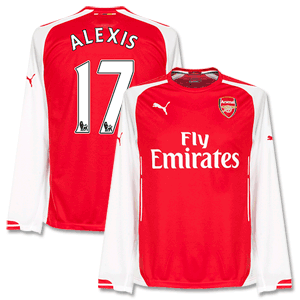 Arsenal Home L/S Alexis Shirt 2014 2015