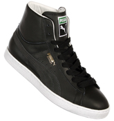 Basket Classic Mid Black/White Leather