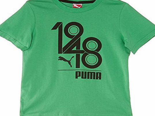 Puma Boys Graphic T-shirt - Green, Size 34/36
