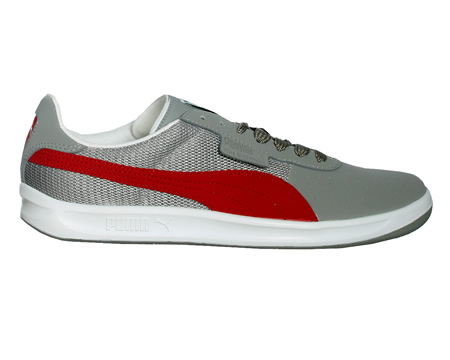 California 2 Grey/Red Mesh/Suede Trainers