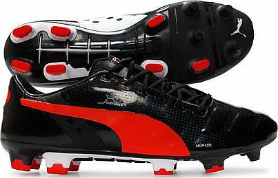 Puma evoPOWER 1 FG Football Boots Black/Grenadine/White