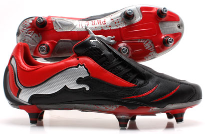 Puma Football Boots  Powercat C 1.10 SG Football Boots Black/Red/Silver