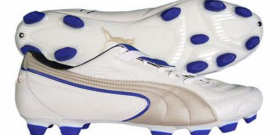 Puma King Exec Moulded FG Football Boot White/Gold