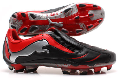 Puma Football Boots Puma Powercat C 1.10 FG Football Boots Black/Red/Silver