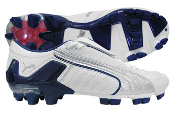 Puma V-Konstrukt FG Football Boots White/Silver/Blue