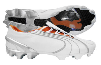 Puma V1-06K Leather FG Football Boots White / Orange