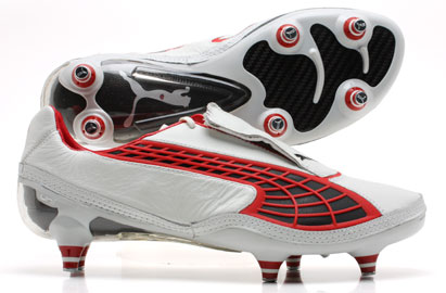 Puma Football Boots Puma V1-10 SG K-Leather Football Boots White/Red/Black