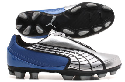 Puma Football Boots Puma V5-10 FG Football Boots Kids Royal/Silver/Black