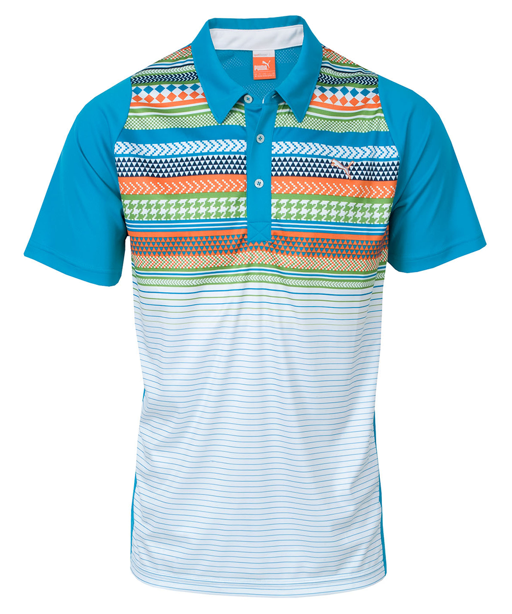 Puma Golf Duo Swing Fair Isle Stripe Polo Shirt