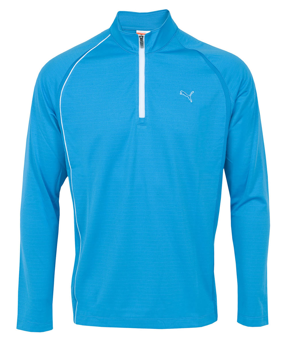 Puma Golf Long Sleeve 1/4 Zip Polo Shirt Vivid