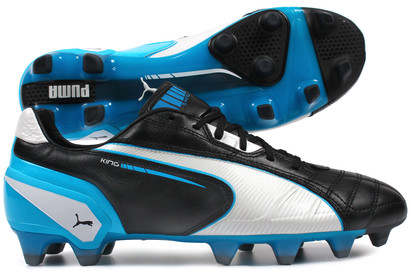 Puma King FG Football Boots Black/White/Blue
