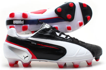 Puma King FG Football Boots Black/White/Ribbon Red