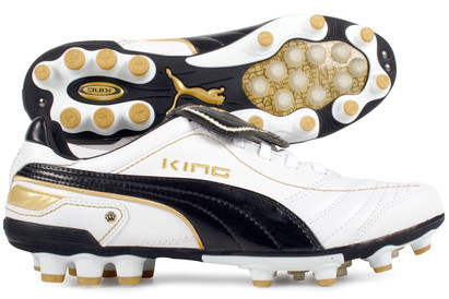 Puma King Finale HG Football Boots White/Black/Gold