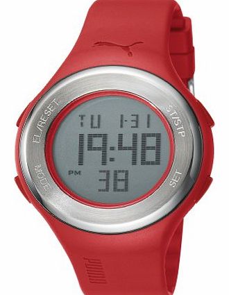 Puma Loop Steel Unisex Digital Watch with LCD Dial Digital Display and Red Plastic or PU Strap PU910981006