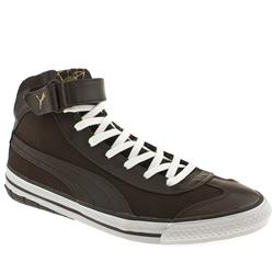 Male 917 Mid X Leather Upper Fashion Trainers in Brown