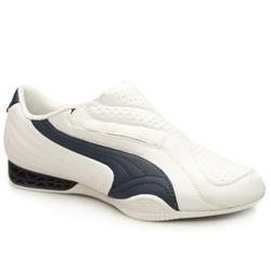 Puma Male Cell Hanshi Leather Upper Fashion Trainers in White and Navy