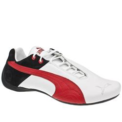 Puma Male Future Cat Lo Leather Upper Fashion Trainers in White and Red