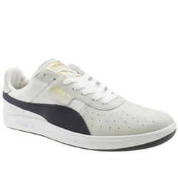 Male G Vilas Suede Upper Fashion Trainers in White and Navy