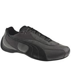 Male Puma Pace Cat Mesh Leather Upper Fashion Trainers in Black