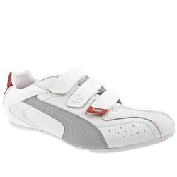 Puma Male Richmond V1.2 Leather Upper Fashion Large Sizes in White and Grey