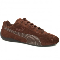 Puma Male Speed Low Suede Upper Fashion Trainers in Brown, Navy
