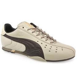 Puma Male Sprint 2 Lux Leather Upper Fashion Trainers in Beige and Brown, Black, Stone