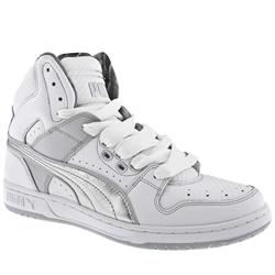 Puma Male Unlimited Hi Leather Upper Fashion Trainers in White and Silver